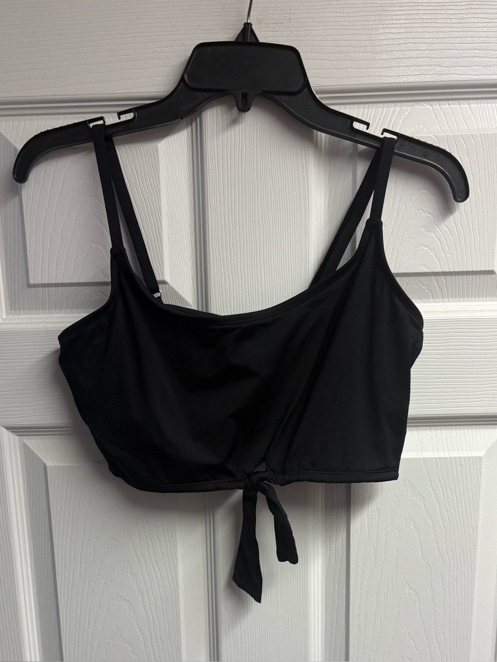 Sugar Beach Black Swim Top W/ Front Tie & Adjustable Straps Size XL